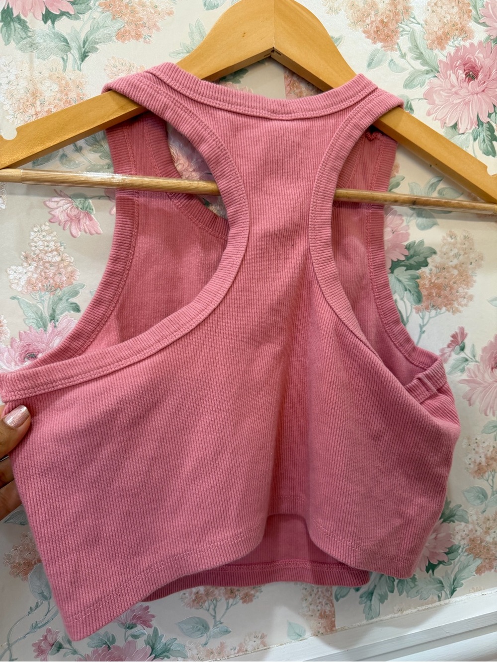 Alo ' Pink Ribbed Tank Top - Picture 3 of 3